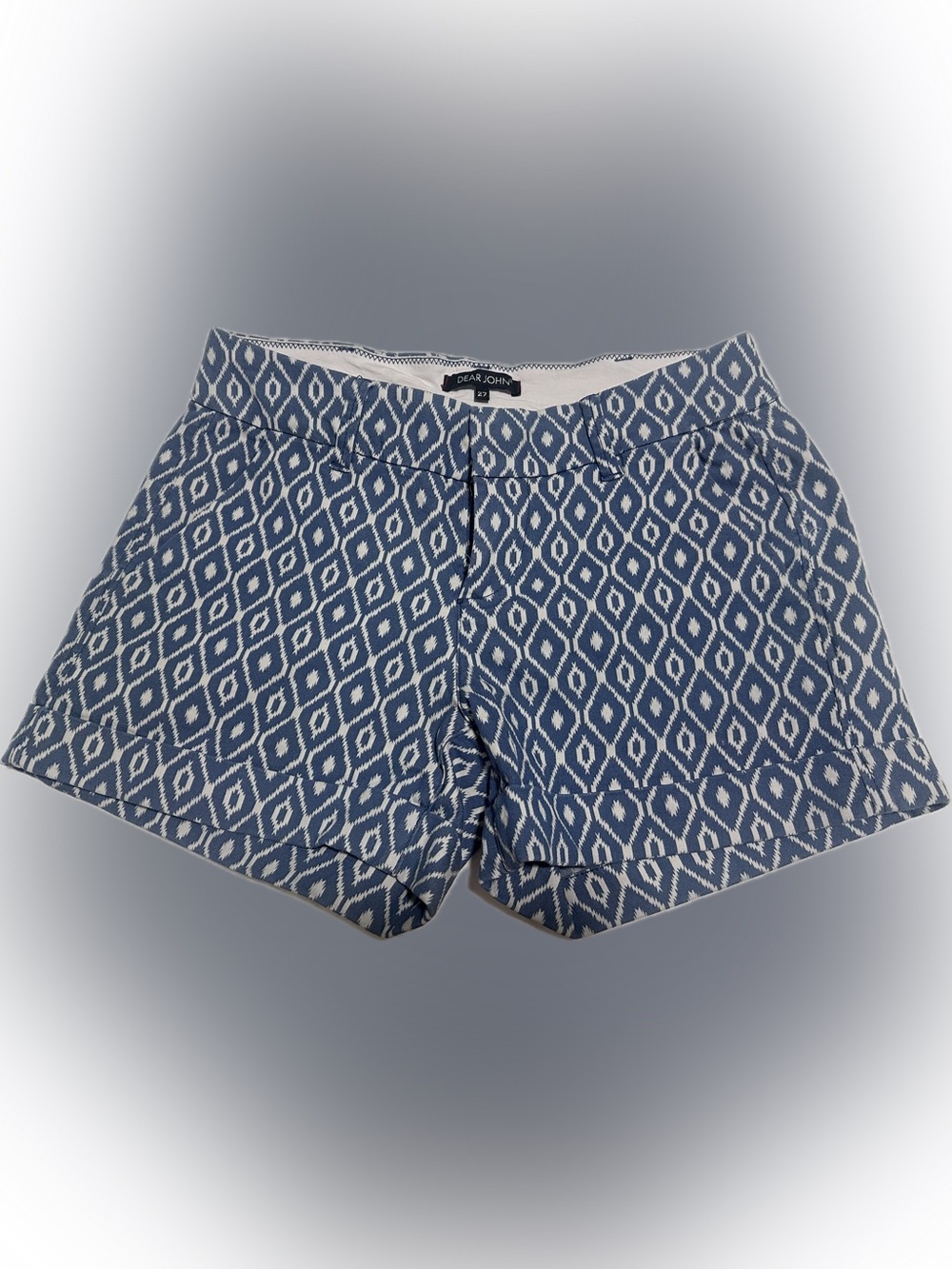 Dear John Navy and White Ikat Waistband Shorts